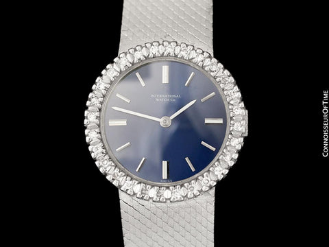 1972 IWC Vintage Ladies Handwound Stainless Steel & Diamond Bracelet Watch