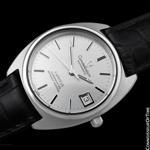 1973 Omega Constellation "C" Chronometer Vintage Mens Calendar Date Watch - Stainless Steel