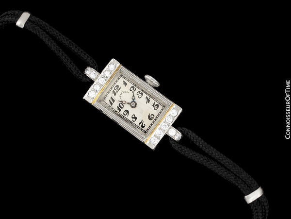 1930's Tiffany & Co. Ladies Art Deco Vintage Watch - Platinum & Diamond