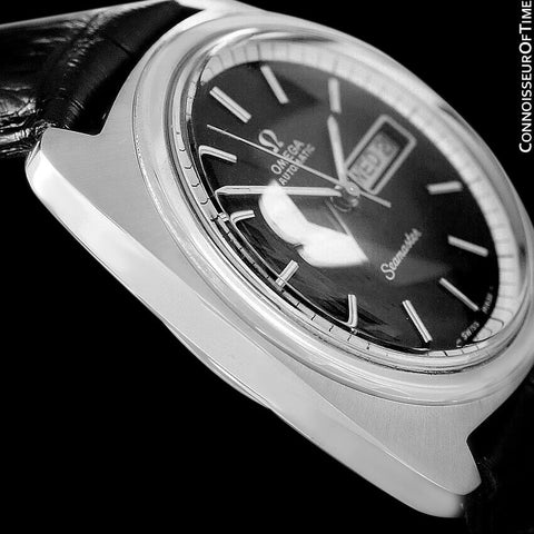 1960's Omega Vintage Mens Seamaster Retro, Day Date, Large 38mm Automatic Watch - Stainless Steel