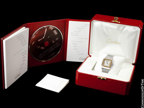 Cartier Santos Galbee Mens Two-Tone Stainless Steel & 18K Gold Bracelet Watch - Papers & Box