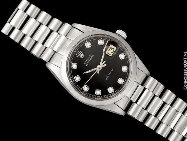 Rolex Oysterdate Mens Date Watch with Both Bracelet & Strap - Stainless Steel & Diamonds