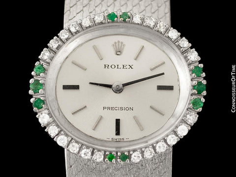 c. 1972 Rolex Ladies Vintage Dress Bracelet Watch - Stainless Steel & Diamonds