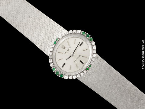 c. 1972 Rolex Ladies Vintage Dress Bracelet Watch - Stainless Steel & Diamonds