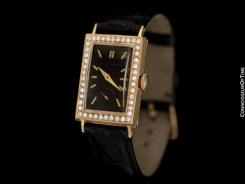 1938 Rolex Art Deco Mens "Prince Elegante" Watch - 14K Gold & Diamonds