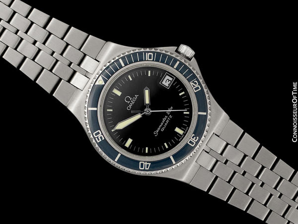 1984 Omega Seamaster Calypso 120M Vintage Full Size Mens Quartz Watch, Date - Stainless Steel