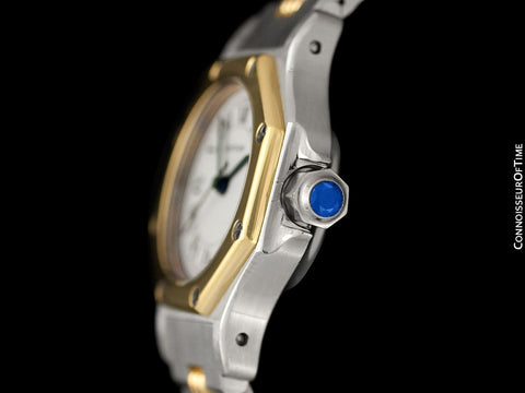 Cartier Santos Octagon Godron Two-Tone Ladies Watch, Automatic - Stainless Steel & 18K Gold
