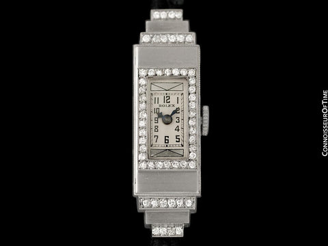 1920's Rolex Exquisite Ladies Vintage Art Deco Watch - Platinum & Diamonds