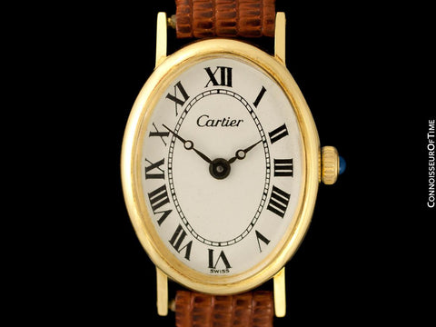 1960's Cartier Vintage Classic Ladies Handwound Watch - 14K Gold