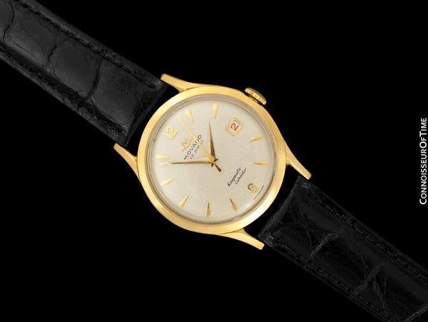 1950's Movado "Kingmatic Calendar" Vintage Mens Automatic Watch - 18K Gold with Box