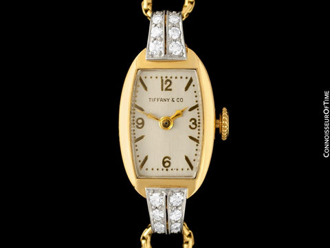 1940's Tiffany & Co. Ladies Vintage Watch - 14K Gold with Diamonds