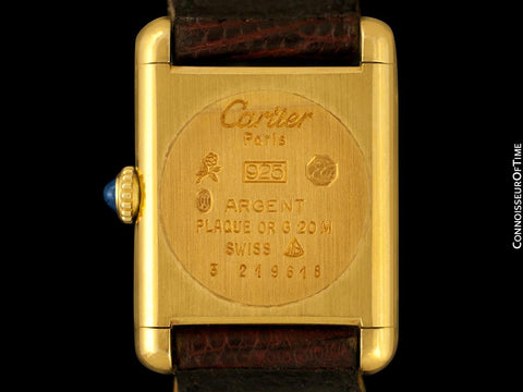 Cartier Vintage Ladies Tank Mechanical Trinity Dial Watch - Gold Vermeil, 18K Gold over Sterling Silver