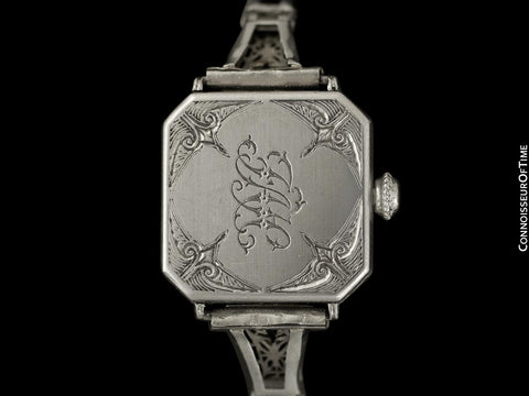 1920's Tiffany & Co. Ladies Vintage Art Nouveau / Art Deco Watch - Platinum & Diamonds