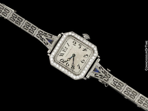 1920's Tiffany & Co. Ladies Vintage Art Nouveau / Art Deco Watch - Platinum & Diamonds
