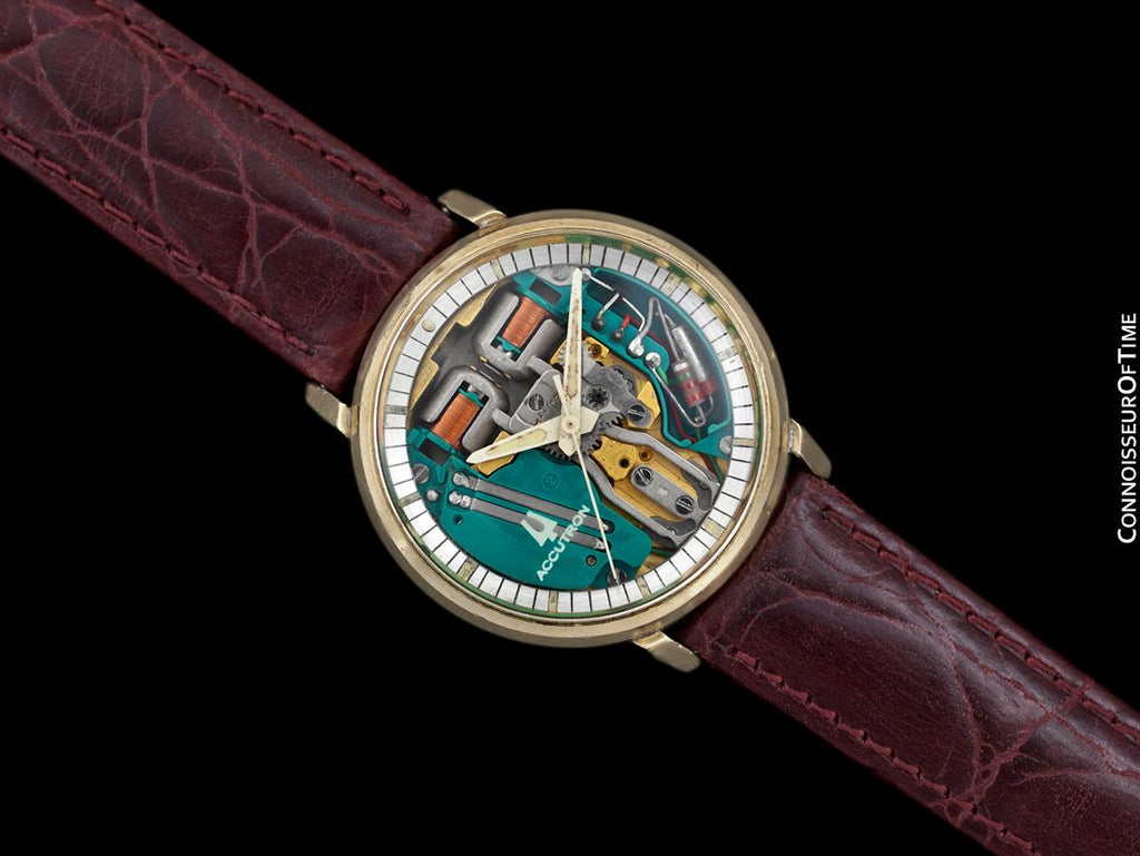 1973 Bulova Spaceview Chapter Ring Vintage Mens Watch 10K Gold