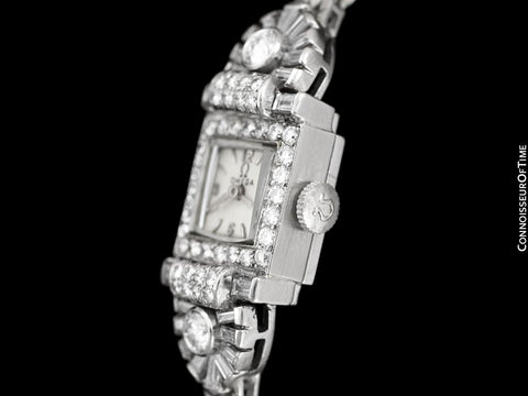 1950's Vintage Ladies Watch with Omega Movement - Platinum over 3.5 Carats of Diamonds