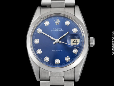 Rolex Oysterdate Mens Date Watch with Both Bracelet & Strap - Stainless Steel & Diamonds