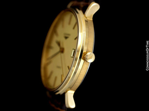 Longines Mens Classic Vintage Dress 18K Gold Plated & Stainless Steel Watch - Like New Old Stock