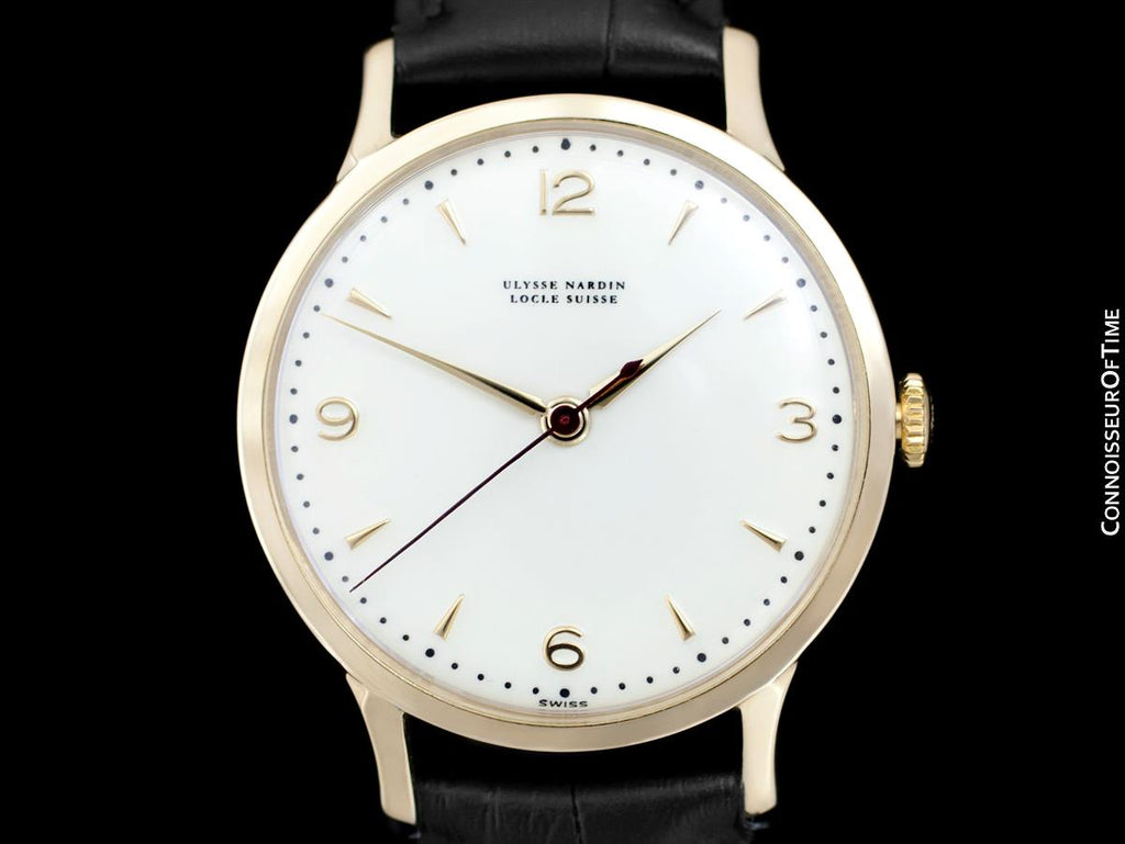1950's Ulysse Nardin Vintage Mens Full Size Watch 18K Gold