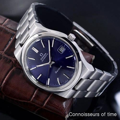 1973 Omega Geneve Vintage Mens Automatic Bracelet Watch, Quick-Setting Date - Stainless Steel