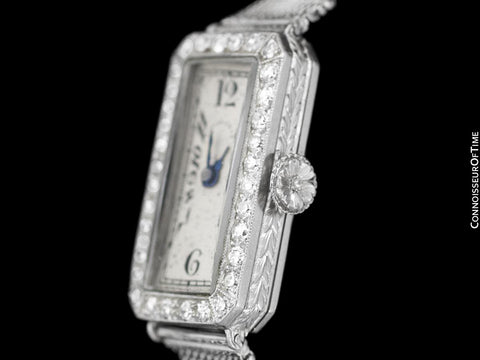 1920's Patek Philippe Tiffany & Co. Vintage Art Nouveau Ladies Watch - Platinum & Diamonds