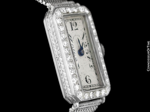 1920's Patek Philippe Tiffany & Co. Vintage Art Nouveau Ladies Watch - Platinum & Diamonds