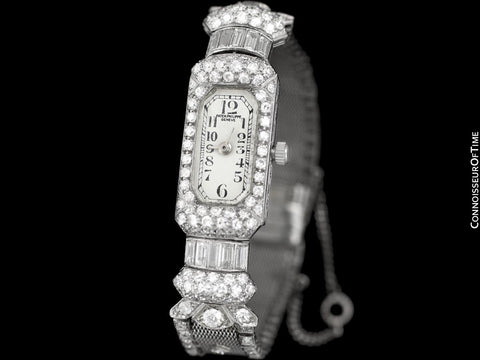 1930's Vintage Ladies 6 Carat Diamond Watch with Patek Philippe Movement - Platinum