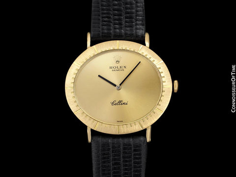 1971 Rolex Cellini Vintage Mens Midsize Handwound Watch, Ref. 4083 - 18K Gold
