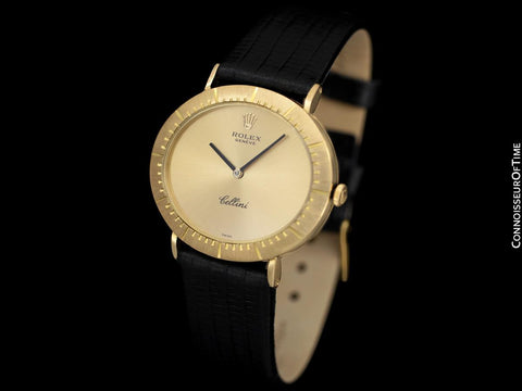 1971 Rolex Cellini Vintage Mens Midsize Handwound Watch, Ref. 4083 - 18K Gold