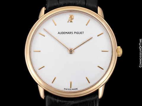 Audemars Piguet Round Midsize Mens Dress Watch - 18K Rose Gold