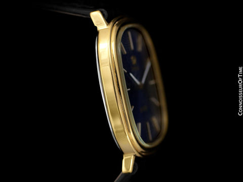 1974 Omega De Ville Vintage Mens Handwound Ellipse Ultra Thin Dress Watch - 18K Gold Plated & Stainless Steel
