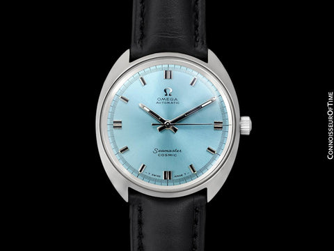 1960's Omega Vintage Mens Seamaster Cosmic Retro Cal. 552 Watch with Tiffany Blue Dial - Stainless Steel