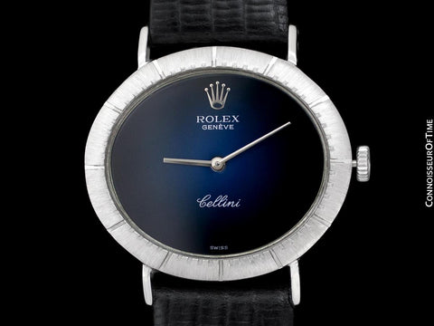 1967 Rolex Cellini Vintage Mens Midsize Handwound Watch, Ref. 4083 - 18K White Gold