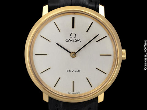 1974 Omega De Ville Vintage Mens Handwound Dress Watch - 18K Gold Plated & Stainless Steel