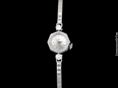 1960's Rolex Ladies Vintage Dress Bracelet Watch - 14K Gold & Diamonds