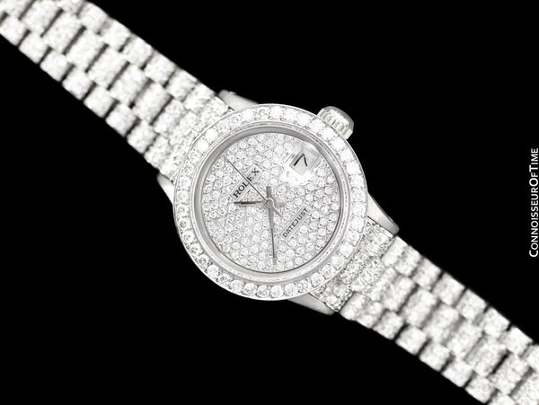 Rolex Super President Ladies Datejust 18K White Gold & 6 Ct. Diamond Watch