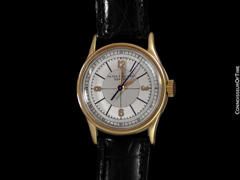 1936 Patek Philippe Vintage Calatrava Ref. 96 Mens Watch, 18K Gold with Extract - Extremely Rare Sector Dial