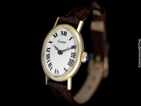 1960's Cartier Vintage Classic Ladies Handwound Watch - 14K Gold