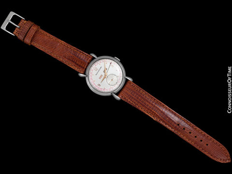 1946 Jaeger-LeCoultre Vintage Mens Triple Date Calendar Watch - Stainless Steel & 18K Rose Gold