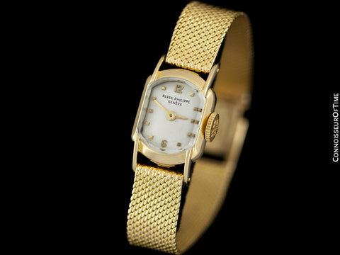 c. 1955 Patek Philippe Vintage Ladies Ref. 3100 Watch with Bracelet - 18K Gold
