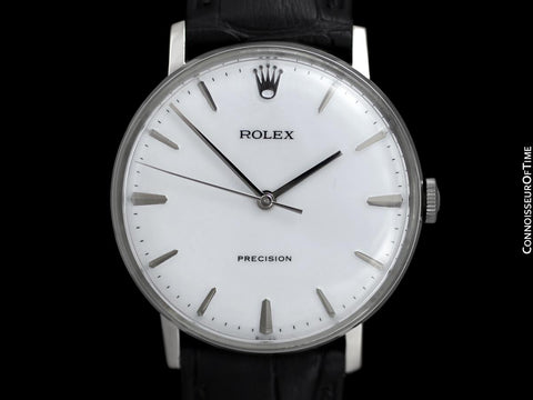 1973 Rolex Precision Vintage Mens Ref. 3411 Dress Watch - Stainless Steel