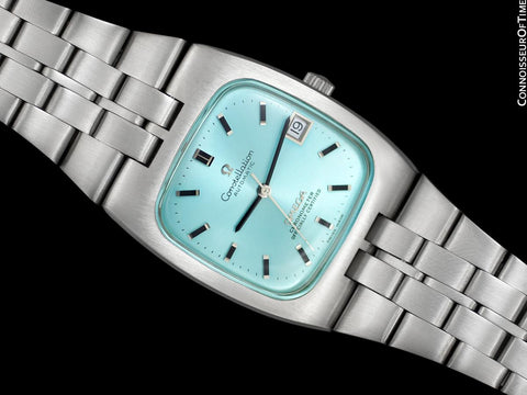 c. 1970 Omega Constellation Mens Automatic Chronometer Watch with Tiffany Blue Dial - Stainless Steel