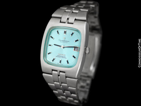 c. 1970 Omega Constellation Mens Automatic Chronometer Watch with Tiffany Blue Dial - Stainless Steel