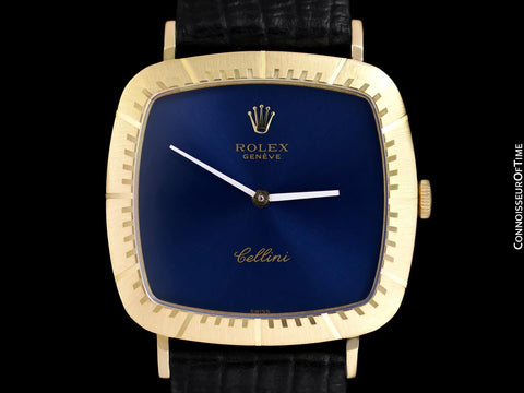 1976 Rolex Cellini Vintage Mens Handwound TV Watch, Ref. 4084 - 18K Gold