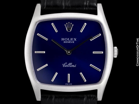 1976 Rolex Cellini Vintage Mens Handwound TV Watch, Ref. 3805 - 18K White Gold