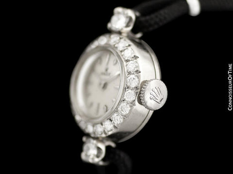 1960's Rolex Vintage Ladies Dress Watch - 14K White Gold & Diamonds