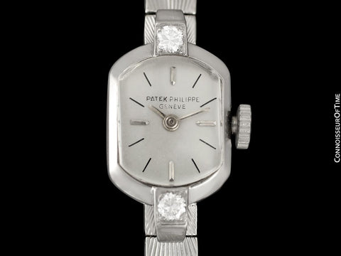 1950 Patek Philippe Vintage Ladies Ref. 3076 18K White Gold & Diamond Watch - Papers