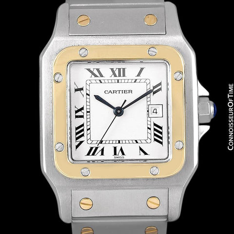 Cartier Mens Santos Two-Tone Automatic Watch - Stainless Steel & 18K Gold