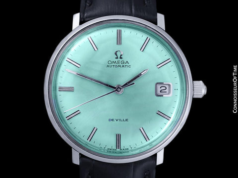 c. 1970 Omega De Ville Vintage Mens Cal. 565 Automatic Watch with Tiffany Blue Dial - Stainless Steel