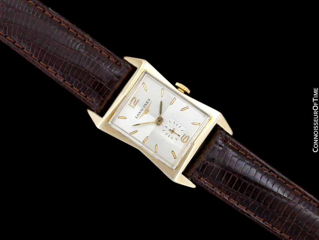 1954 Longines Vintage Mens Watch, 10K Gold Filled Pointed